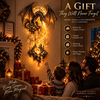 DragonGlow – 🔥 🐉 Dragonfire Moonlight Wall Lamp, Enchanted Fantasy Castle Décor 🌙