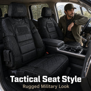 🎖️ TactiSeat – Military-Style Universal Car Seat Covers with Thick Padding & MOLLE Pockets