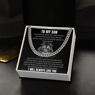 SonBond – To My Son Cuban Link Chain with Message Card