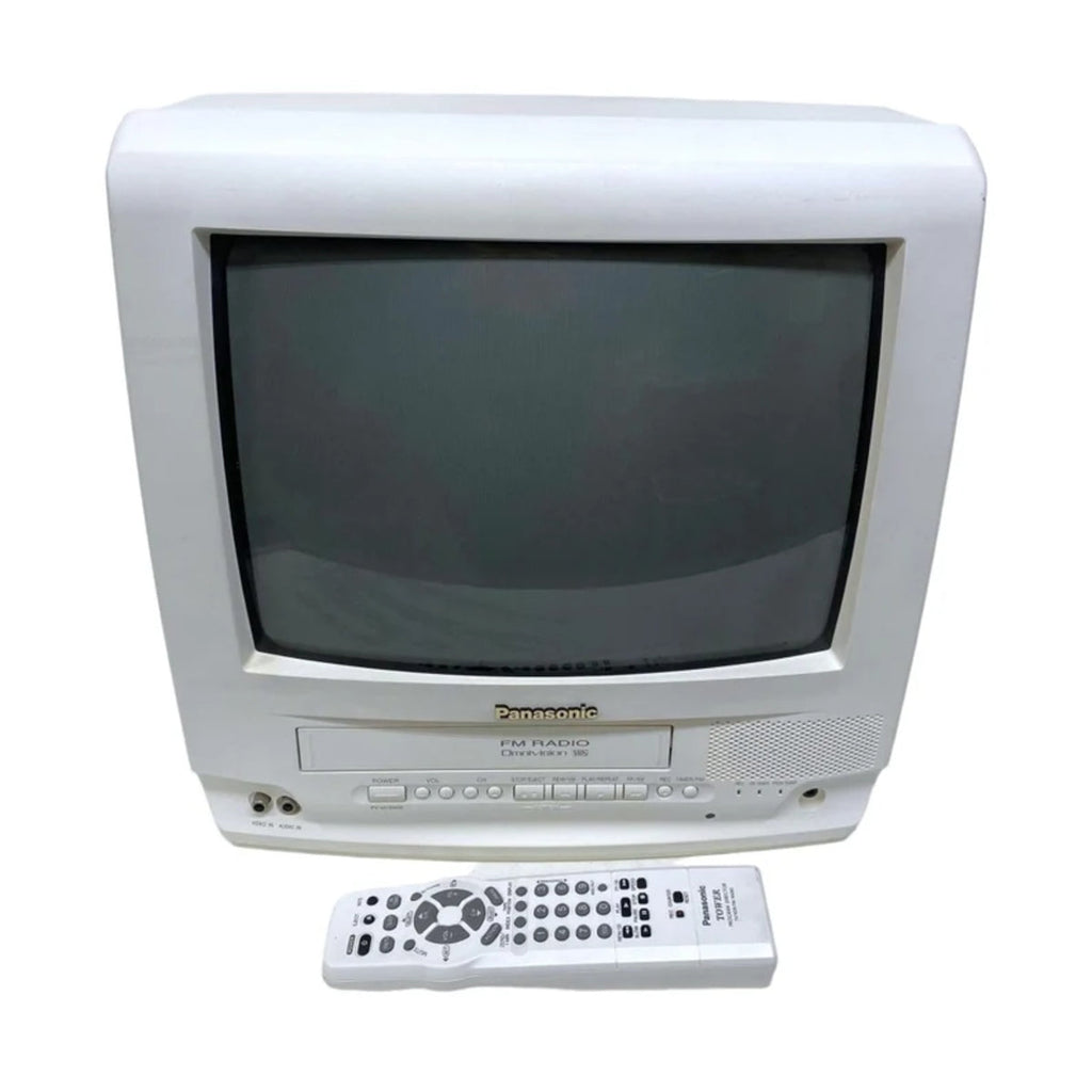RetroDeck – Panasonic 13" CRT TV & VHS VCR Combo for Retro Gaming, with Remote Control