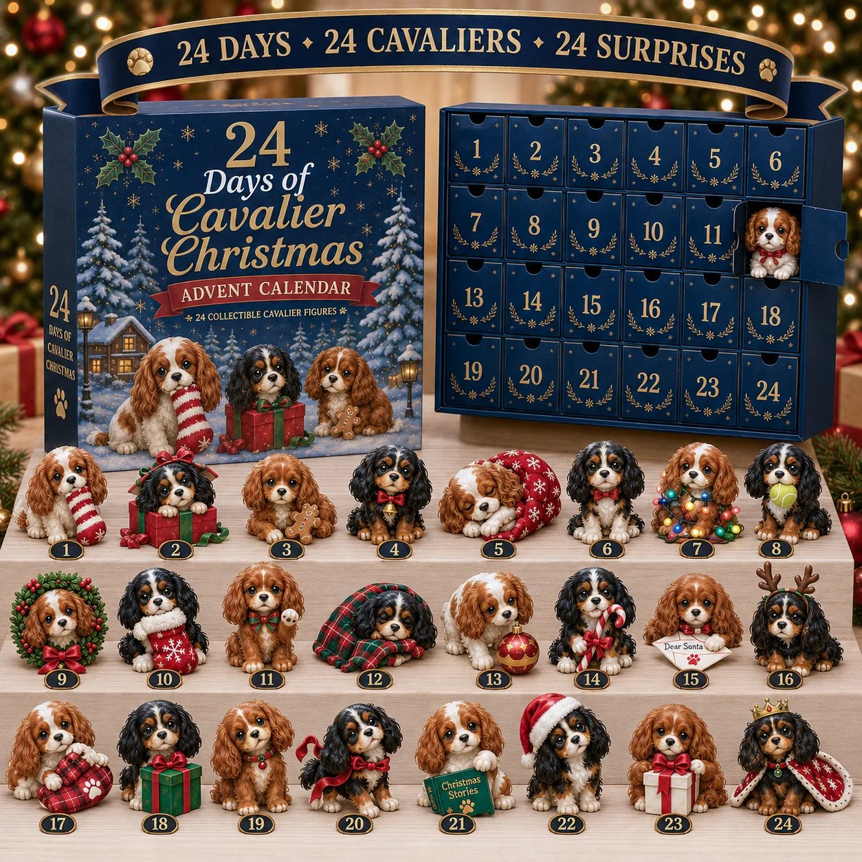 CavaCountdown – ⏰🐶 24 Days of Cavalier Christmas Advent Calendar 2026 with 24 Collectible Cavalier Surprises