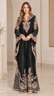 PaisleyGrace – Embroidered V-Neck Tunic and Wide-Leg Pants Set