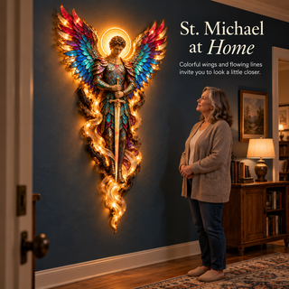 ✝️ HaloGrace – Lighted Angel Wall Sculpture ✨
