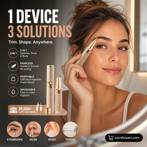 BrowGlide – ✂️🔥 Portable Electric Eyebrow Trimmer with Interchangeable Heads 🪒