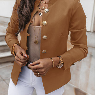 👔RegalBlaze – Women's Elegant Slim Fit Blazer with Gold Buttons