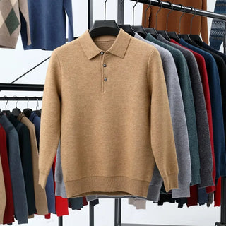 🎁KnitCrest – Men's Autumn & Winter Business Knitted Polo Sweater