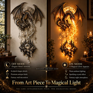 DragonGlow – 🔥 🐉 Dragonfire Moonlight Wall Lamp, Enchanted Fantasy Castle Décor 🌙