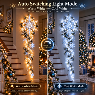 FrostCascade – 🔥🔥❄️ Giant Snowflake Blizzard Trail Christmas Wall Light