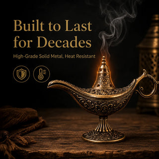 🔥GenieGlow – Vintage Aladdin Genie Lamp Incense Holder