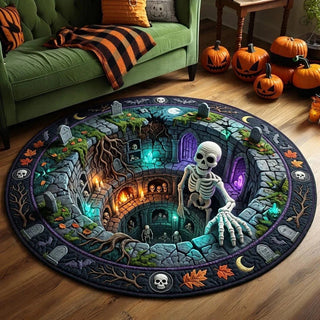 HauntedSpiral – 🔥🔥 3D Haunted Staircase Round Rug, Spooky Halloween Optical Illusion 👻