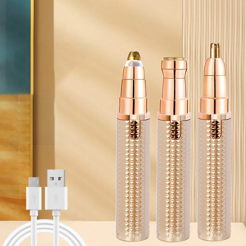 BrowGlide – ✂️🔥 Portable Electric Eyebrow Trimmer with Interchangeable Heads 🪒
