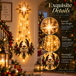 FaithGlow – ✨✨✝️ Bethlehem Star Lighted Nativity Wall Decor
