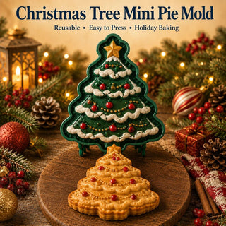 🎄PieCharm – 8-Design Christmas Mini Pie Mold Collection | Reusable Embossed Molds