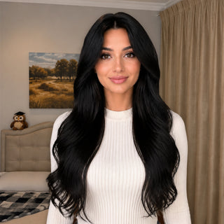 Yilite (#1) Jet Black Tape Weft Hair Extensions