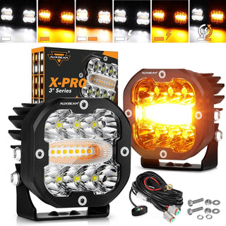 TrailBeam – 3 in (7.6 cm) Dual-Color LED Pod Lights, 96W Pair
