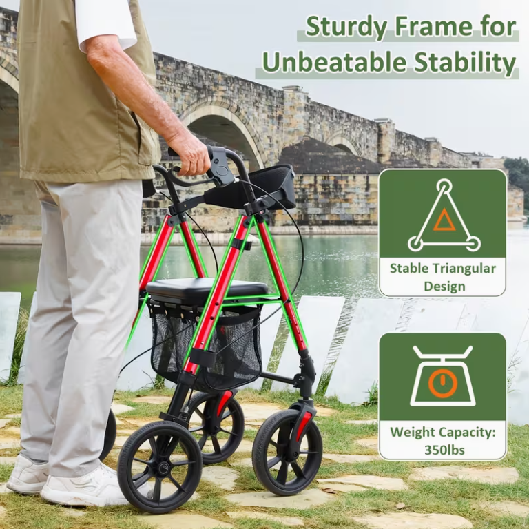 StrideEase – Foldable Rollator Walker with Seat, Lightweight for Seniors 🔥🔥🔥🔥
