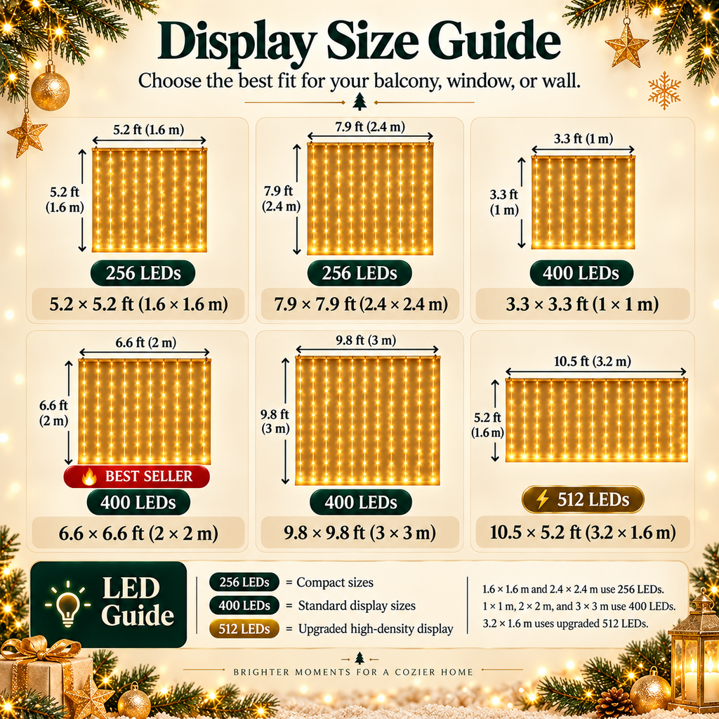 🎅💡PixelCurtain – Smart Christmas Curtain Lights with App-Controlled DIY Animated LED Display