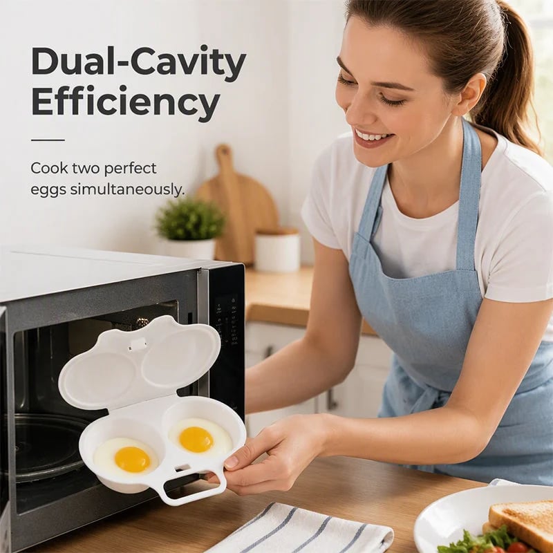 PoachPal – 🎁💥 Microwave Egg Poacher with Lid & Handle