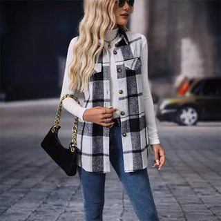 ☁️🍂 PlaidHaven – Women's Button-Down Plaid Vest