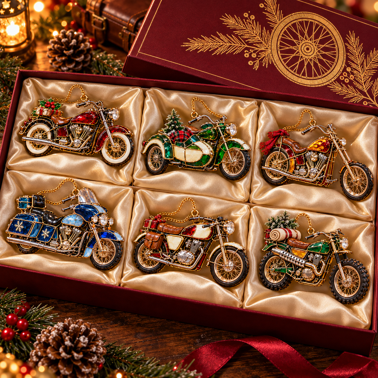 ✨ MotoGlow – 2026 Vintage Motorcycle Christmas Ornaments