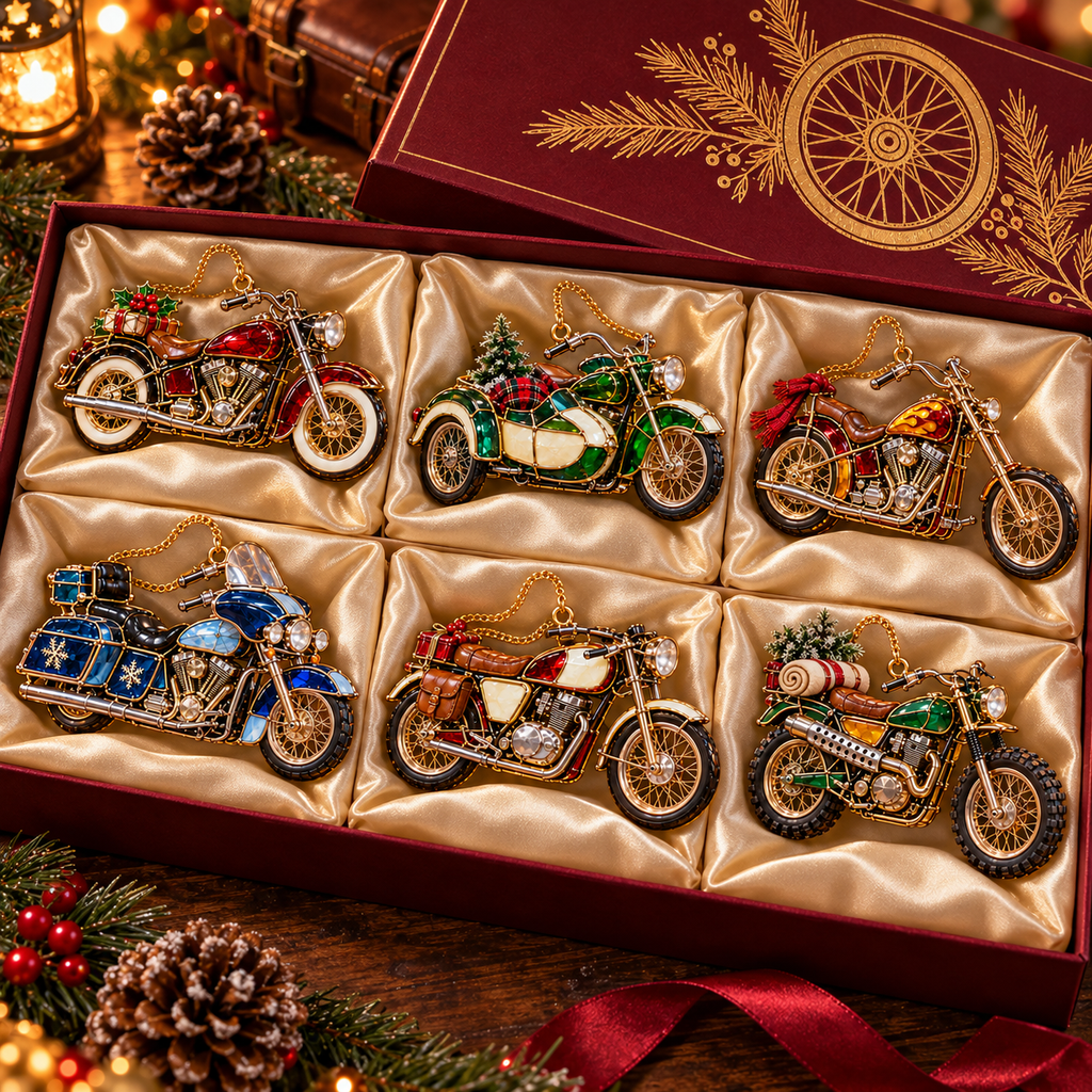 ✨ MotoGlow – 2026 Vintage Motorcycle Christmas Ornaments