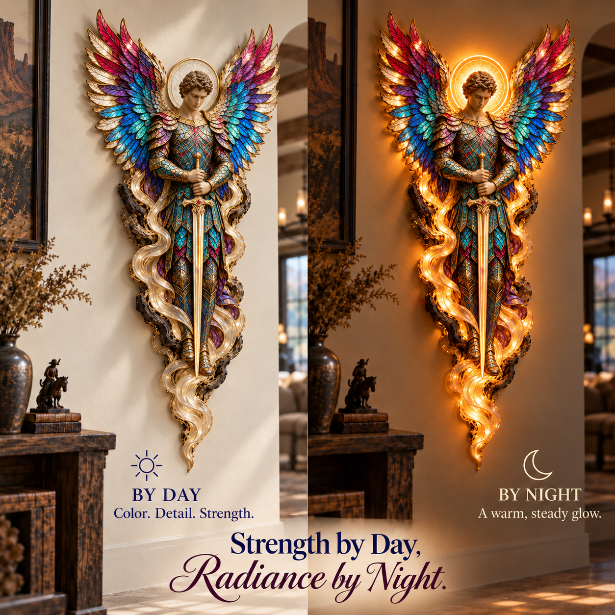 ✝️ HaloGrace – Lighted Angel Wall Sculpture ✨