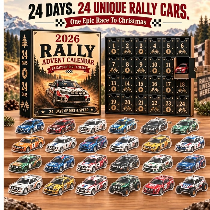 🏎️ RallyReveal – 2026 Flat Acrylic Rally Racing Advent Calendar