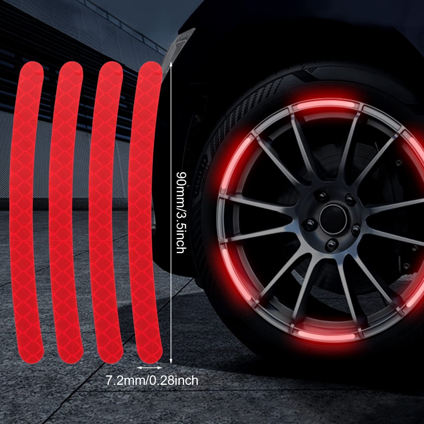 RimGlow – 20 PCS Creative Reflective Wheel Hub Rim Stickers