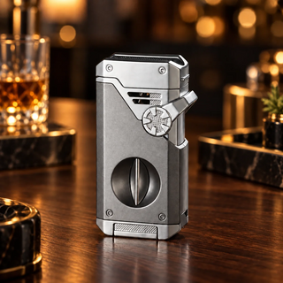 TriFlame – Vintage-Inspired Refillable Triple Torch Lighter with Built-In Tools