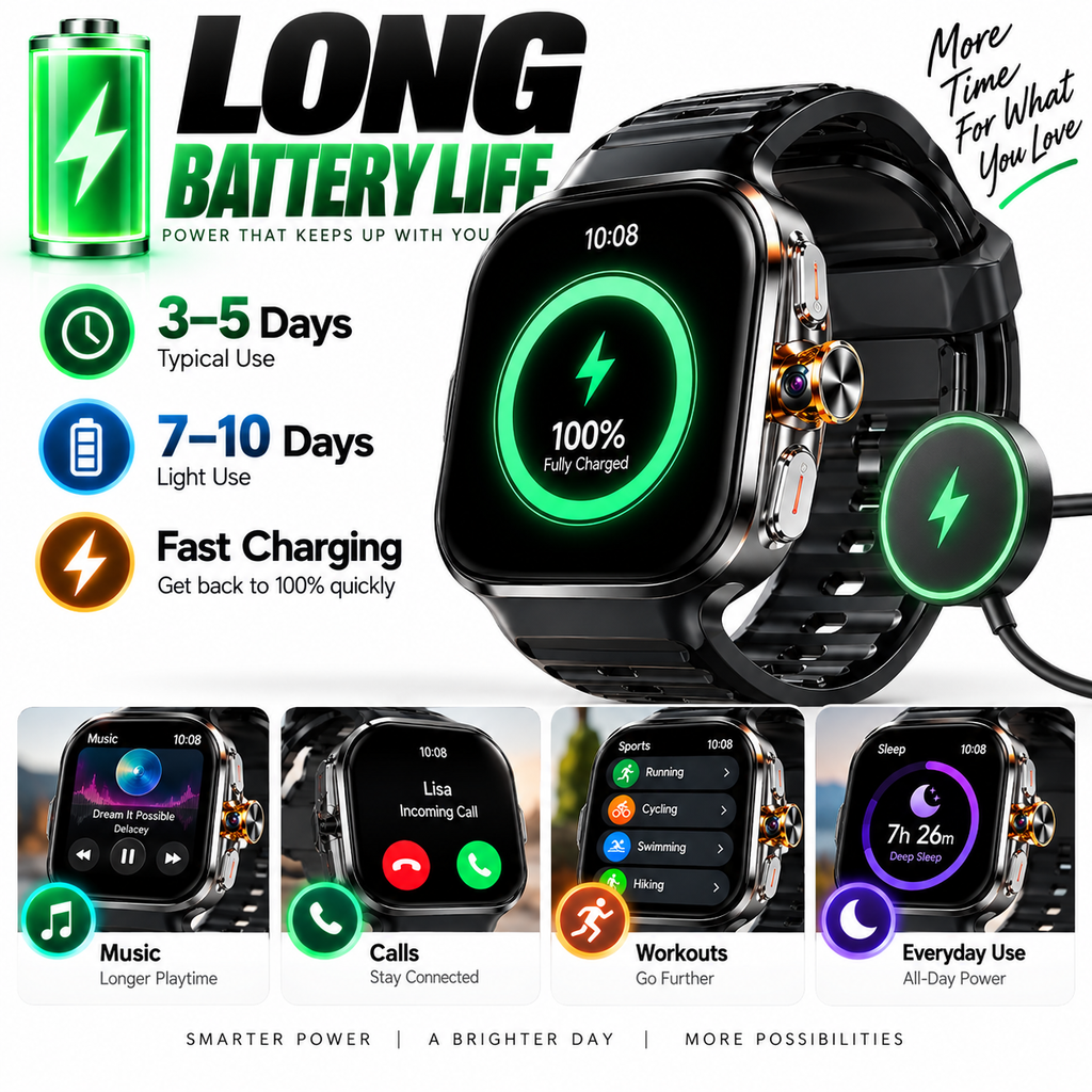 SwivelCam – AI 5G LTE Smartwatch Phone with Rotating Camera, GPS, Wi-Fi & SIM Card Slot