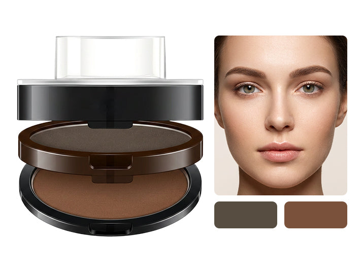 BrowPress – Instant Adjustable Eyebrow Stamp with Two-Color Brow Powder, Waterproof & Smudge-Proof
