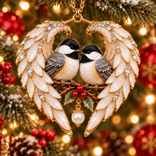❤️WingMemory – 2026 Angel Wing Heart Christmas Ornaments