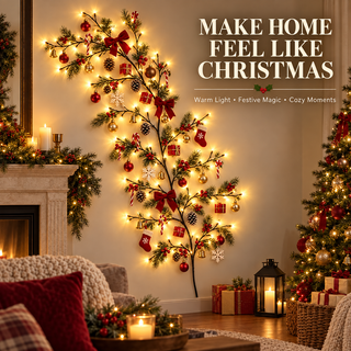 GlowBough – ✨ Flexible Warm White LED Branch Lights for Christmas Wall Decor