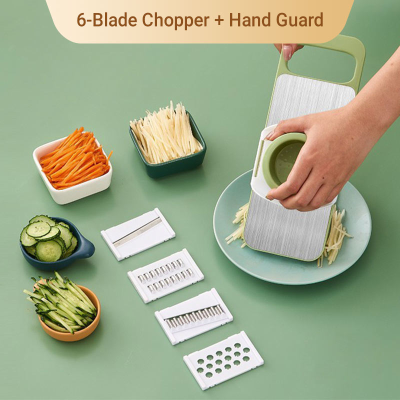 🔪 PrepBlade – Multifunctional Vegetable Chopper with Hand Guard, 5 Blades & Non-Slip Base