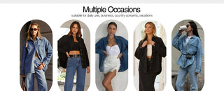 EMMIOL Women Oversized Denim Shirt Jacket Denim Shackets Long Sleeve Button Down Distressed Vintage Blue Jean Jacket Streetwear Summer Vibes Back to School Casual Basic SohoChic Womenswear