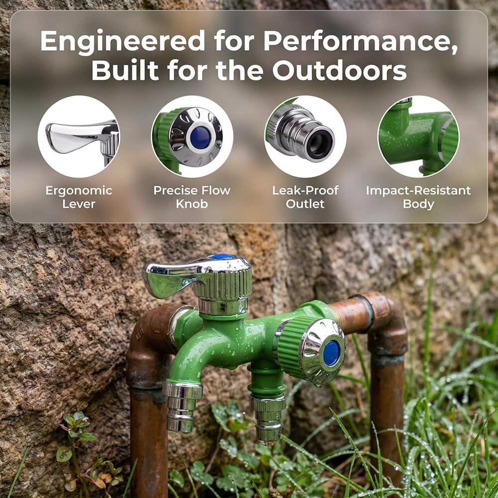 💧 TwinTap – Dual-Outlet Faucet with Two Independent Water Connections for Laundry, Garden & Everyday Cleaning