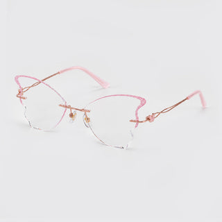 GlitterWing – Pink Butterfly Rimless Eyeglasses