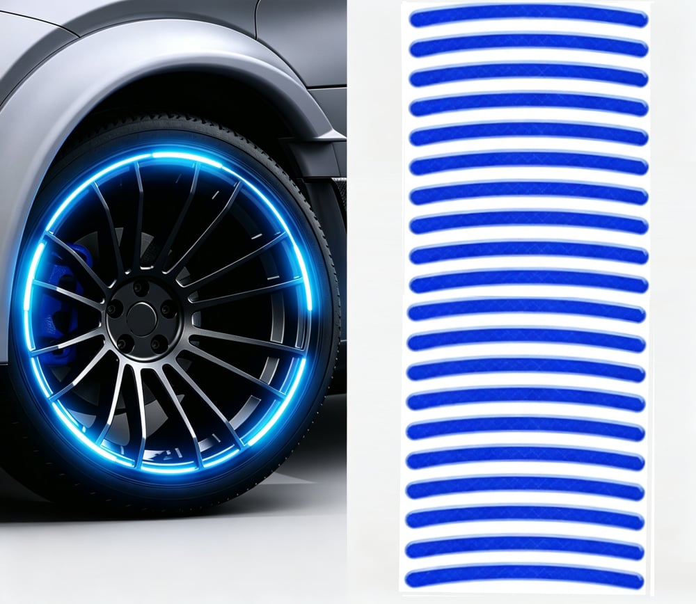 RimGlow – 20 PCS Creative Reflective Wheel Hub Rim Stickers