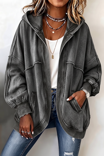FadeHaven – 🎁🎉 Cozy Vintage-Washed Hooded Sweatshirt Jacket