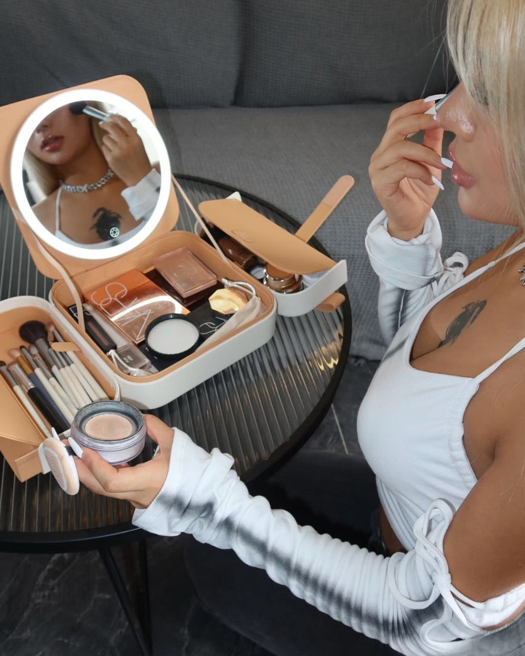 GlowCase – Travel Makeup Bag with Built-In LED Mirror