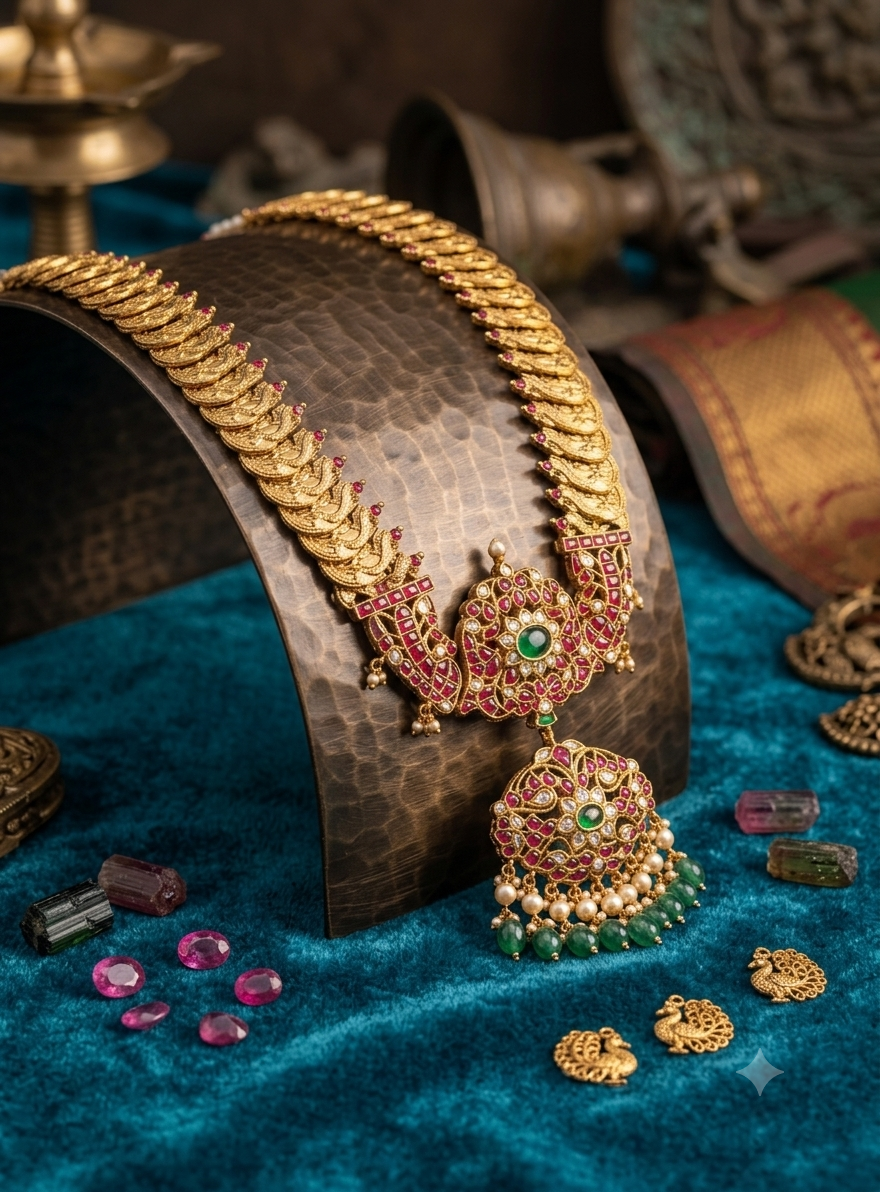 TempleGrace – Traditional South Indian Temple Jewellery Long Necklace