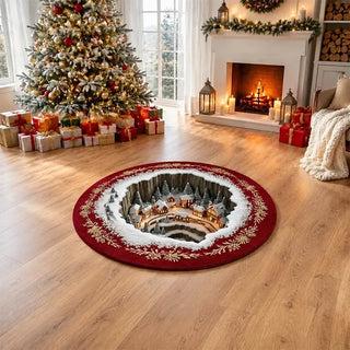 🎄 Christmas Gnome Optical Illusion Round Rug | Fun Festive Home Decor Must‑Have⭐🏠🎁