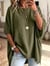 ✨Oversized Round Neck Knit Poncho Sweater, Solid Color Side Slit Loose Pullover for Women