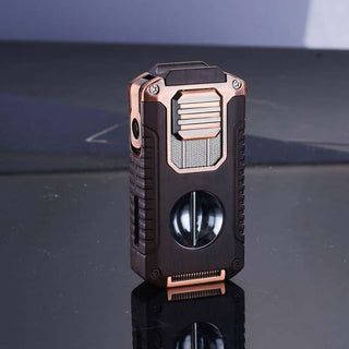 TriFlame – Vintage-Inspired Refillable Triple Torch Lighter with Built-In Tools
