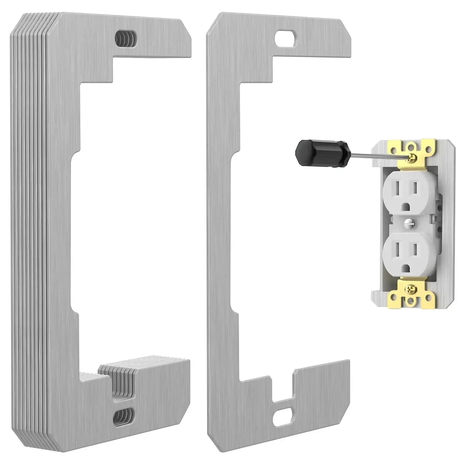 FlushFit – Galvanized Metal Electrical Outlet Spacers, 1 Set of 10