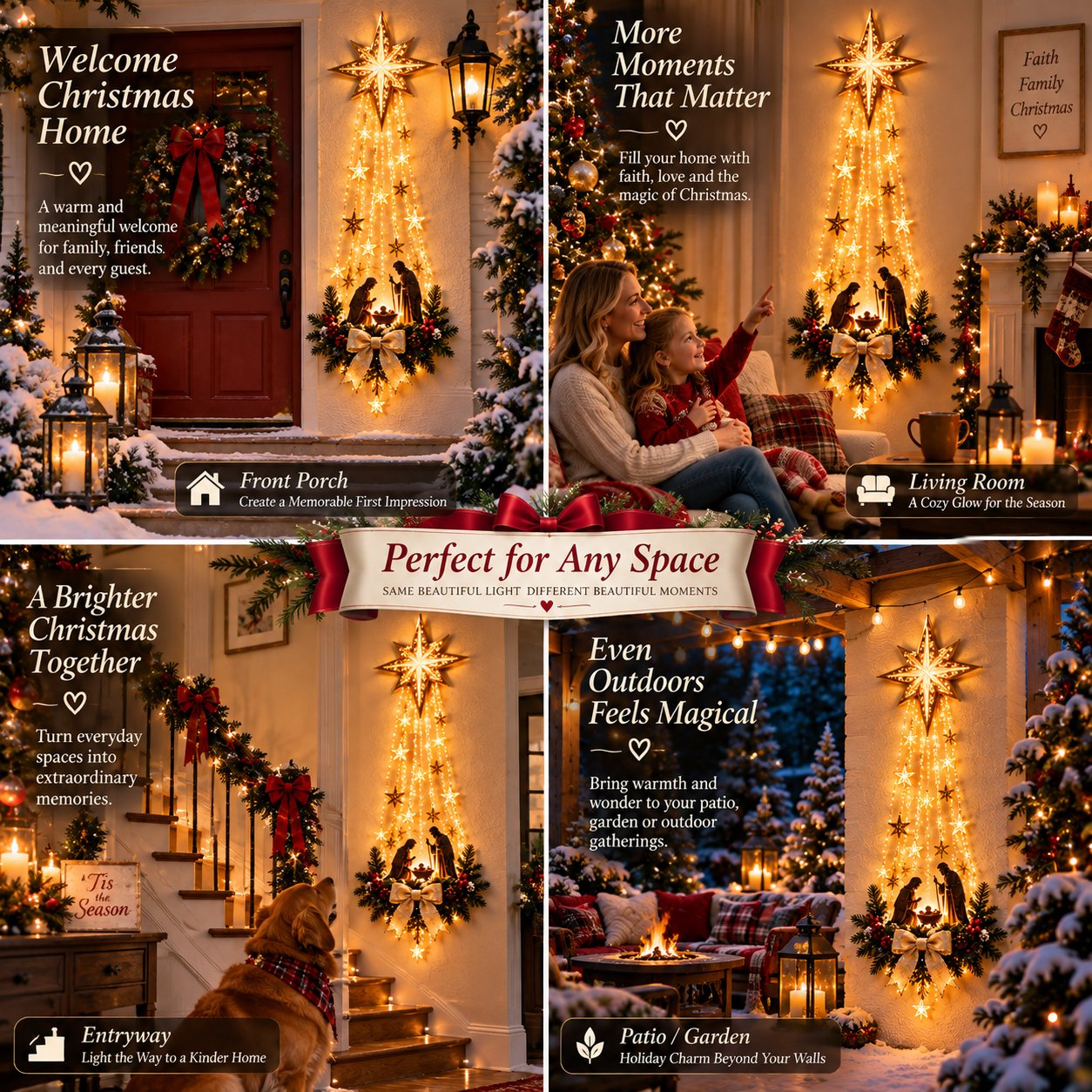 FaithGlow – ✨✨✝️ Bethlehem Star Lighted Nativity Wall Decor