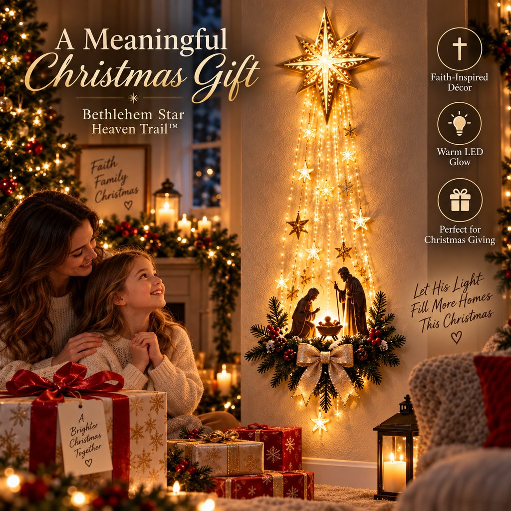 FaithGlow – ✨✨✝️ Bethlehem Star Lighted Nativity Wall Decor