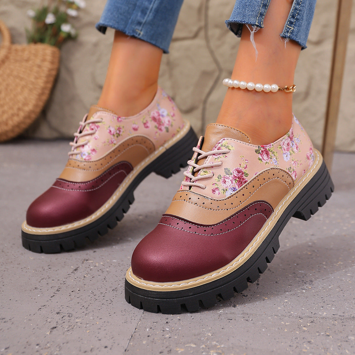 Plus-size color-block flats ( BUY 2 FREE SHIPPING )