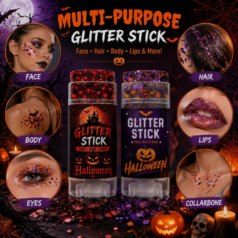 GlitzSwipe – 🎃 Halloween Glitter Stick for Face, Hair & Body