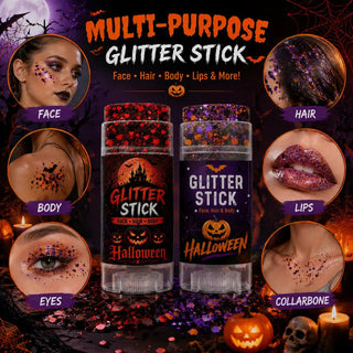 GlitzSwipe – 🎃 Halloween Glitter Stick for Face, Hair & Body